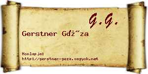 Gerstner Géza névjegykártya